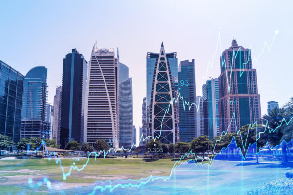 panoramic-view-steel-glass-skyscrapers-dubai-marina-modern-cityscape-capital-uae-financial-services-hub-forex-graph-chart-concept-double-exposure